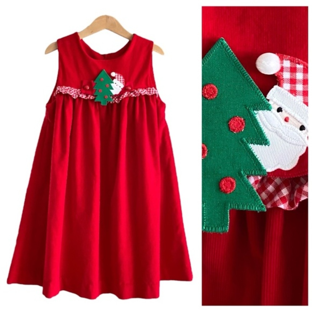 Funtasia Too Red Corduroy Christmas Valentine’s Day Interchangeable Tab Dress 4